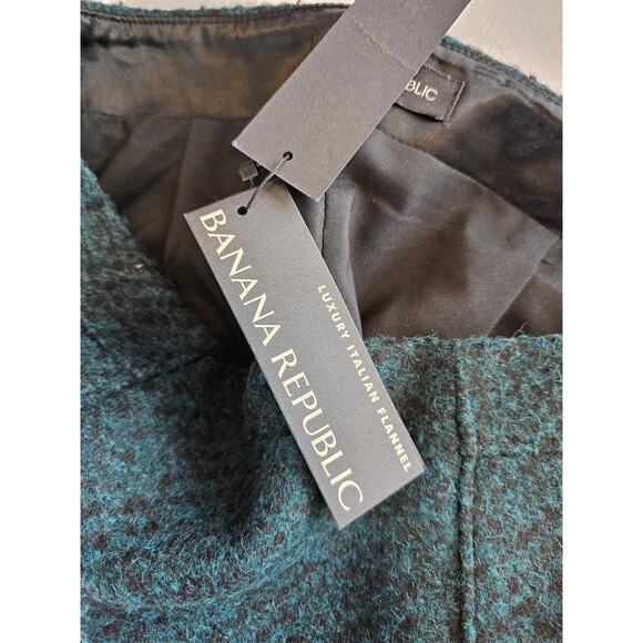 Banana Republic Womens Sz 0 Blue Black Textured Flannel Pencil Skirt NEW - Picture 5 of 5